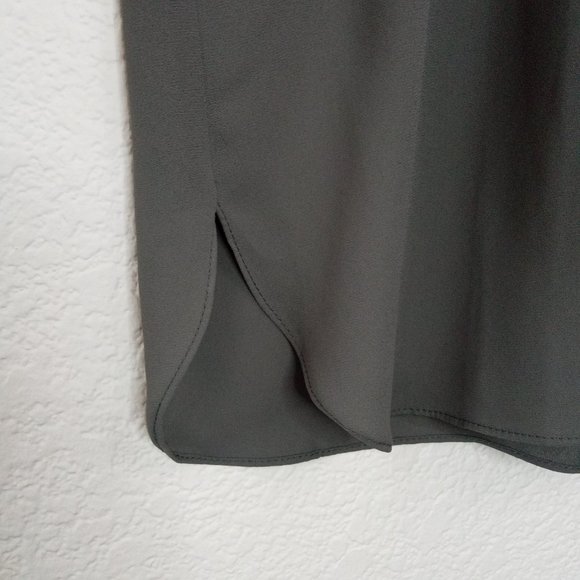 Lola & Sophie Grey Ruffle Bell Sleeve Sheath Dress - Picture 10 of 12